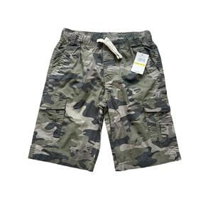 Lucky Brand Cargo Shorts Drawstring Pockets Green Camouflage Boys Size M 10/12